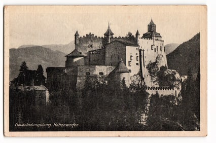 WWII-era postcard of the Gauschulungsburg Hohenwerfen, a Nazi political training center in Austria.