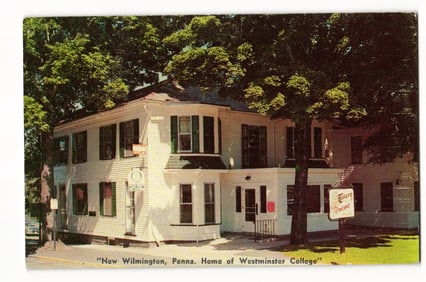 Postcard of The Tavern restaurant in New Wilmington, Pennsylvania, home of Westminster College.
