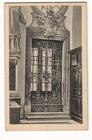 Postcard showing the ornate wrought-iron art grille (Kunstgitter) in Schönborn Chapel, Würzburg