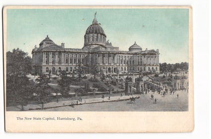 Postcard of the New State Capitol building in Harrisburg, Pennsylvania, circa 1906 era view