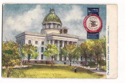 Raphael Tuck & Sons Oilette postcard of the Alabama State Capitol with Great Seal, Montgomery, AL.