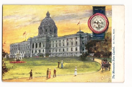 Raphael Tuck & Sons Oilette postcard of Minnesota State Capitol in St. Paul, an early 1900s view.