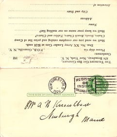 1926 Advertising Reply Postcard for The Telescope Cot Bed Company's No. XX Army Leader Cot.