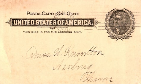 1901 advertising postal card for Goodrich Polish Co. Trilby Polish Offer from Boston, Massachusetts.