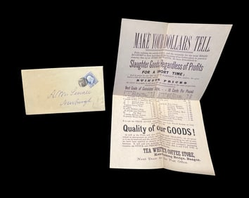 Early 1900s Advertising Mailer Tea White's Coffee Store, Bangor, ME. Slaughter Goods sale list.