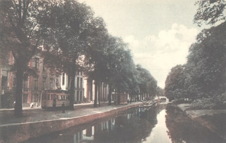 Postcard showing a tram on the Prinsessegracht in 's-Gravenhage, The Hague, Netherlands, circa 1910s