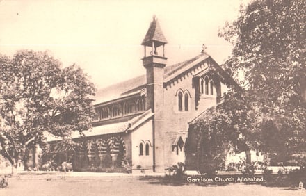 Raphael Tuck & Sons postcard showing the Garrison Church in Allahabad, India, early 1900s view.