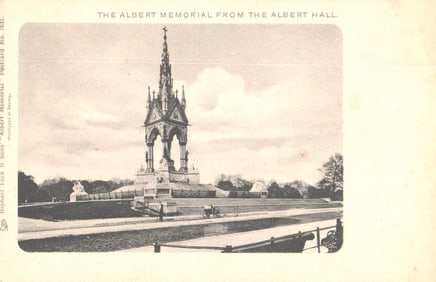 Raphael Tuck & Sons postcard, Albert Memorial viewed from the Albert Hall, London, England c1900s.