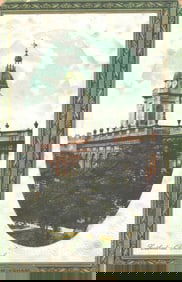 Tuck's Post Card with colorized, embossed oval view of the Cathedral Church in Birmingham, England.