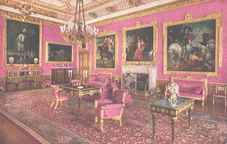Raphael Tuck & Sons postcard of the Rubens Room in the State Apartments at Windsor Castle, England.
