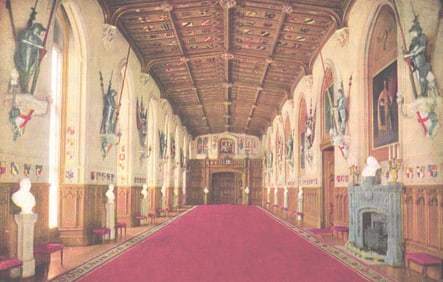 Raphael Tuck & Sons "Oilette" postcard of St. George's Hall in Windsor Castle, England, circa 1910s.