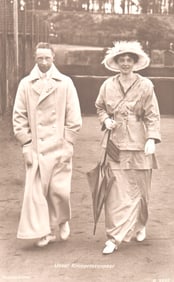 Postcard featuring a full-length photograph of German Crown Prince Wilhelm & Princess Cecilie