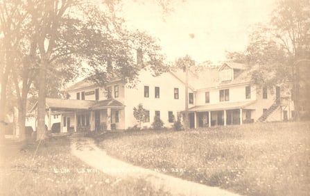 RPPC Real Photo Postcard of the Elm Lawn, a charming guesthouse in Bridgewater, New Hampshire c1910.