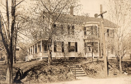 RPPC Real Photo Postcard of the Jenks House, later Fisher's, on Cherry Street, Spencer, MA c. 1910s