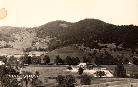 RPPC Real Photo Postcard showing a scenic landscape view of the village of West Rupert, Vermont c.