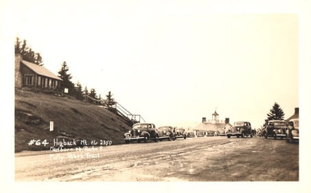RPPC View of Hogback Mountain scenic overlook on Molly Stark Trail, Marlboro, Vermont circa 1940s.