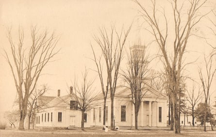 RPPC Real Photo Postcard of the North Waterford Congregational Church in Maine during the c. 1910s.