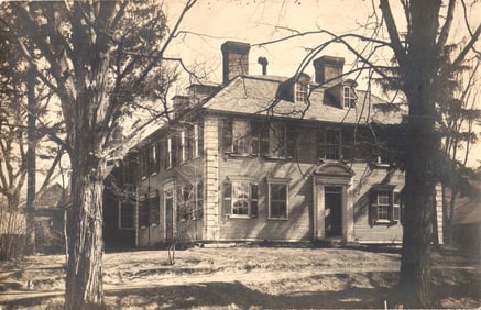 RPPC showing the historic house opposite the Unitarian Church in scenic Deerfield, Massachusetts c.