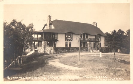 RPPC Real Photo Postcard Summer Home of John W. Weeks on Mt. Prospect in Lancaster, New Hampshire