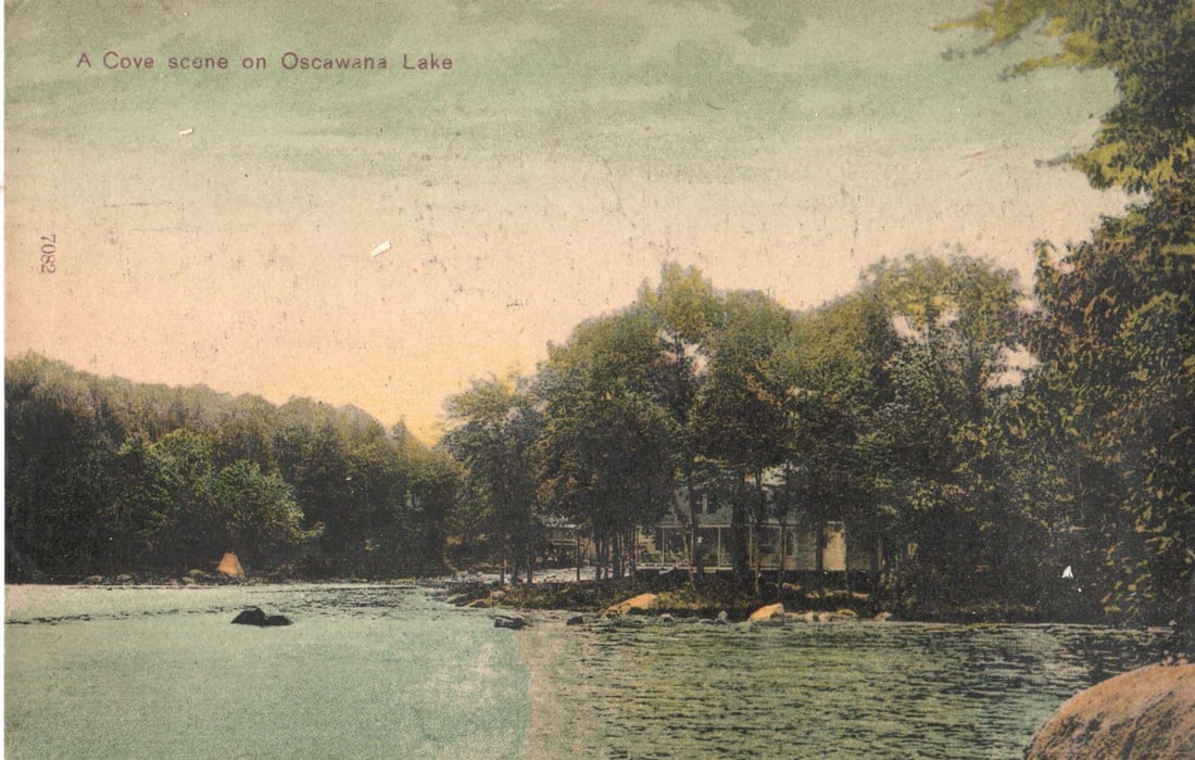 Postcard of a quiet cove scene on Oscawana Lake, New York, published by A. B. Kennedy, c. 1907: Please view photos for further description and condition considerations. Please know the scans may be darker or lighter than the actual item's true appearance. ACME Auctions offers FREE DOMESTIC SHIPP