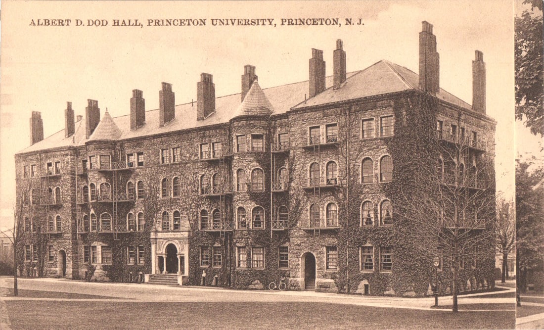Postcard of the ivy-covered Albert D. Dod Hall dormitory at Princeton University, Princeton, NJ: Please view photos for further description and condition considerations. Please know the scans may be darker or lighter than the actual item's true appearance. ACME Auctions offers FREE DOMESTIC SHIPP