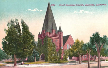 Postcard of Christ Episcopal Church in Alameda, California. Published by Edward H. Mitchell. c.