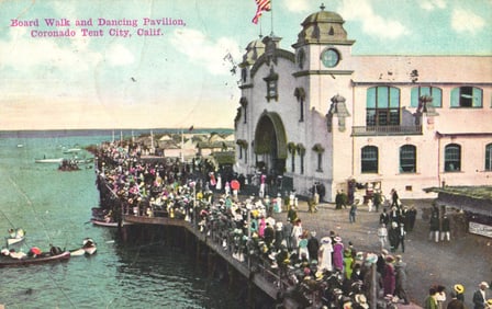 Postcard of the Board Walk and Dancing Pavilion, Coronado Tent City, California, c. 1917 view