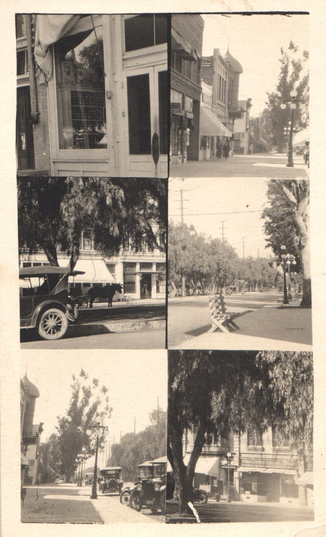 RPPC Six View Multi-view of North & South Euclid Ave street scenes in Ontario, California c. 1910s: You are bidding on an original postcard and not a reprint. Please view photos for further description and condition considerations. Please know the scans may be darker or lighter than the actual item'
