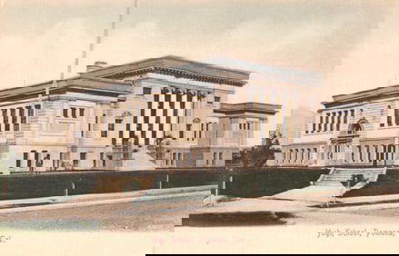 Postcard of the Pomona High School, a classical architecture building in Pomona, California c. 1910s