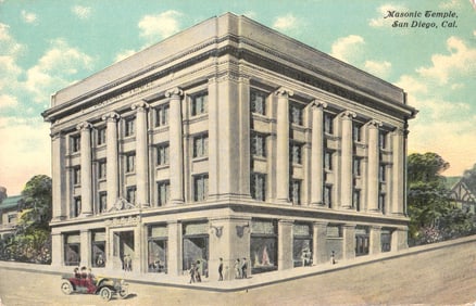 Postcard of the Masonic Temple in San Diego, California, for the 1915 Panama-California Exposition