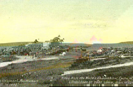 Postcard, World's Theosophical Center of Universal Brotherhood, Point Loma, San Diego, California