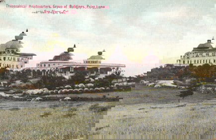 Postcard view of the Theosophical Headquarters, Group of Buildings in Point Loma, San Diego,
