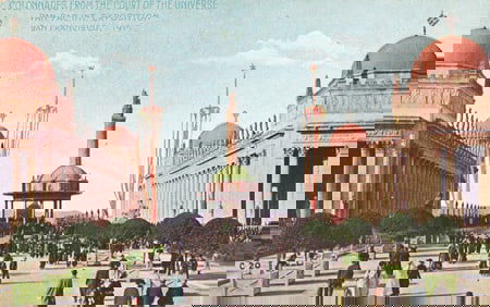 Postcard of Colonnades from the Court of the Universe, Pan-Pac Int. Expo San Francisco, California
