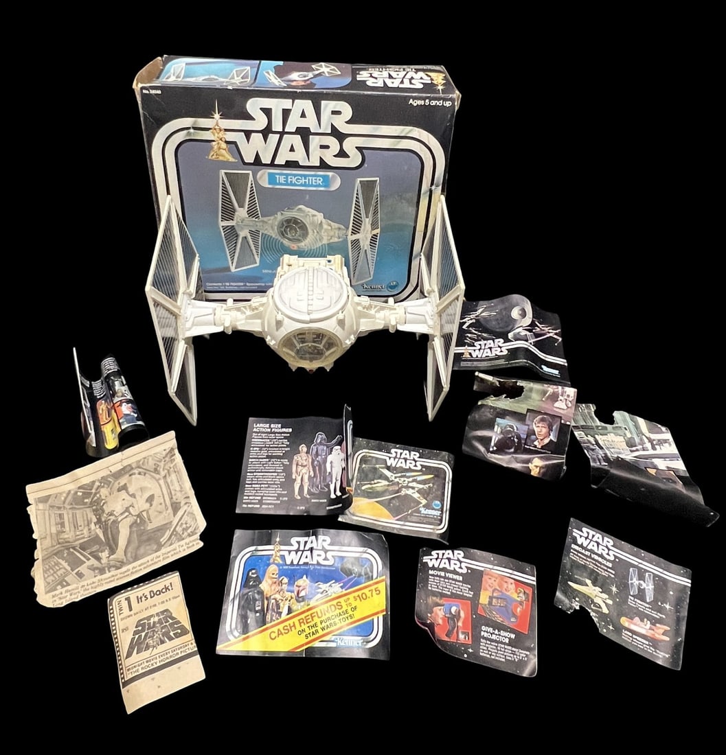 A vintage Kenner Star Wars Imperial TIE Fighter Vehicle (1978) in its original box with inserts. (1 of 8)