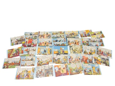 Lot of 32 They'll Do It Every Time Gag Panels by Jimmy Hatlo (1897-1963) Full-Color on Card Stock