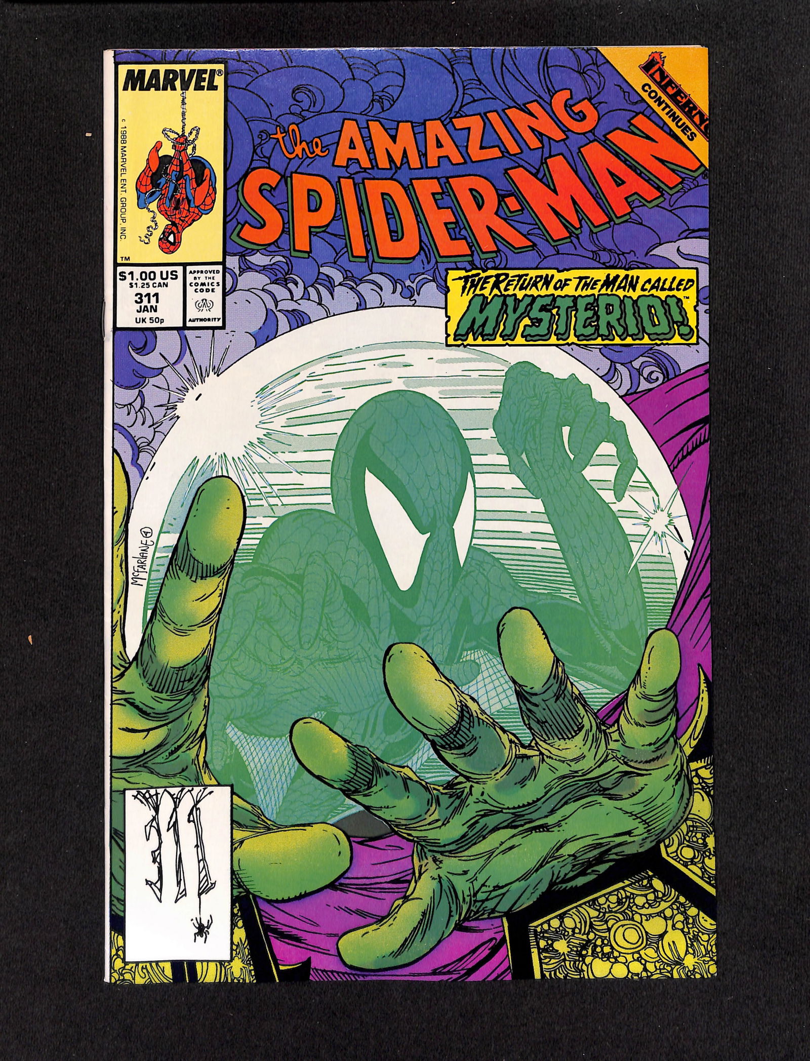 The Amazing Spider-Man #311 Marvel Comics 1988 comic book with Todd McFarlane art (1 of 2)