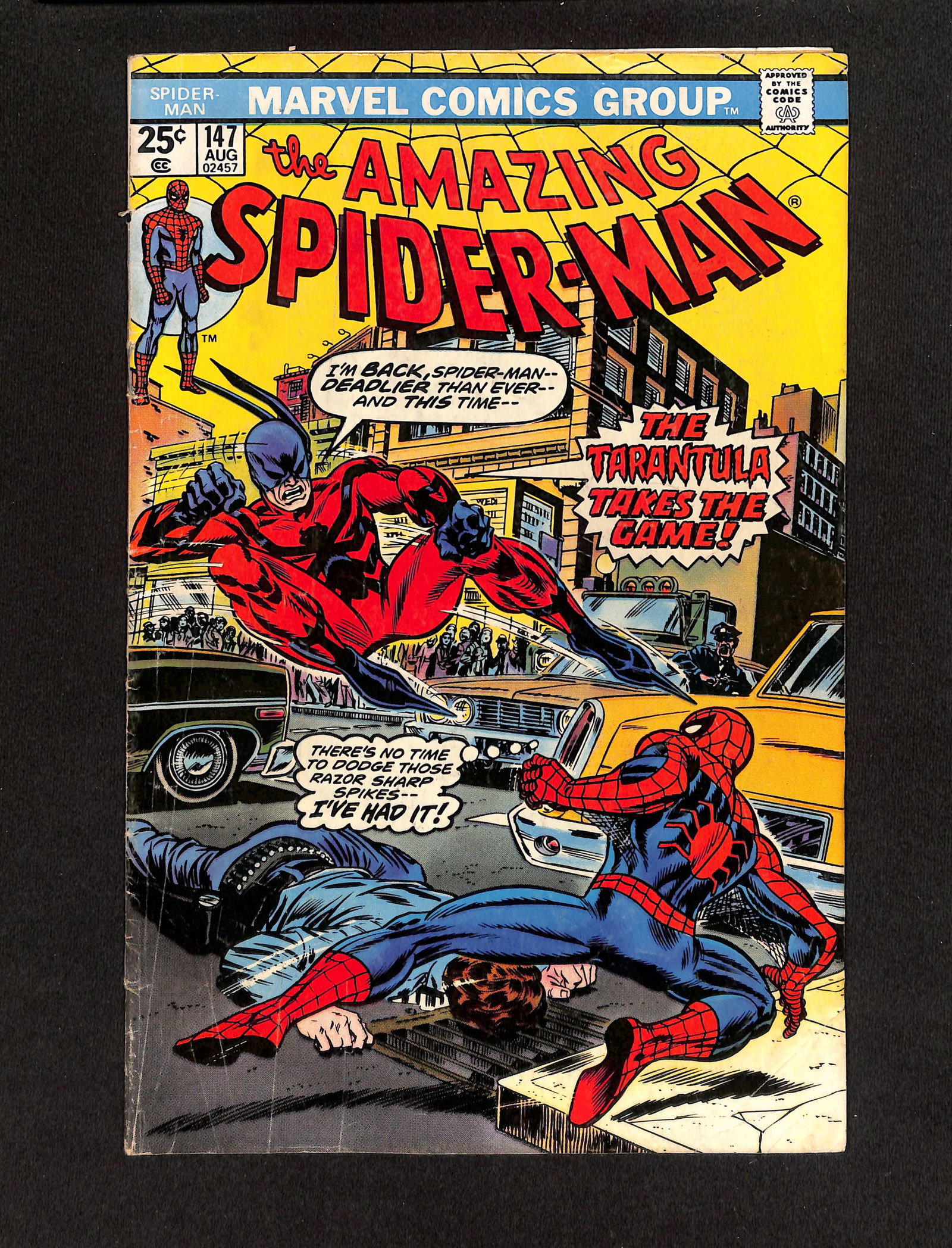 The Amazing Spider-Man #147 Marvel Comics 1975 comic book featuring Tarantula: Please view photos for further description and condition considerations. Please know the scans may be darker or lighter than the actual item's true appearance. ACME Auctions combines shipping on multi