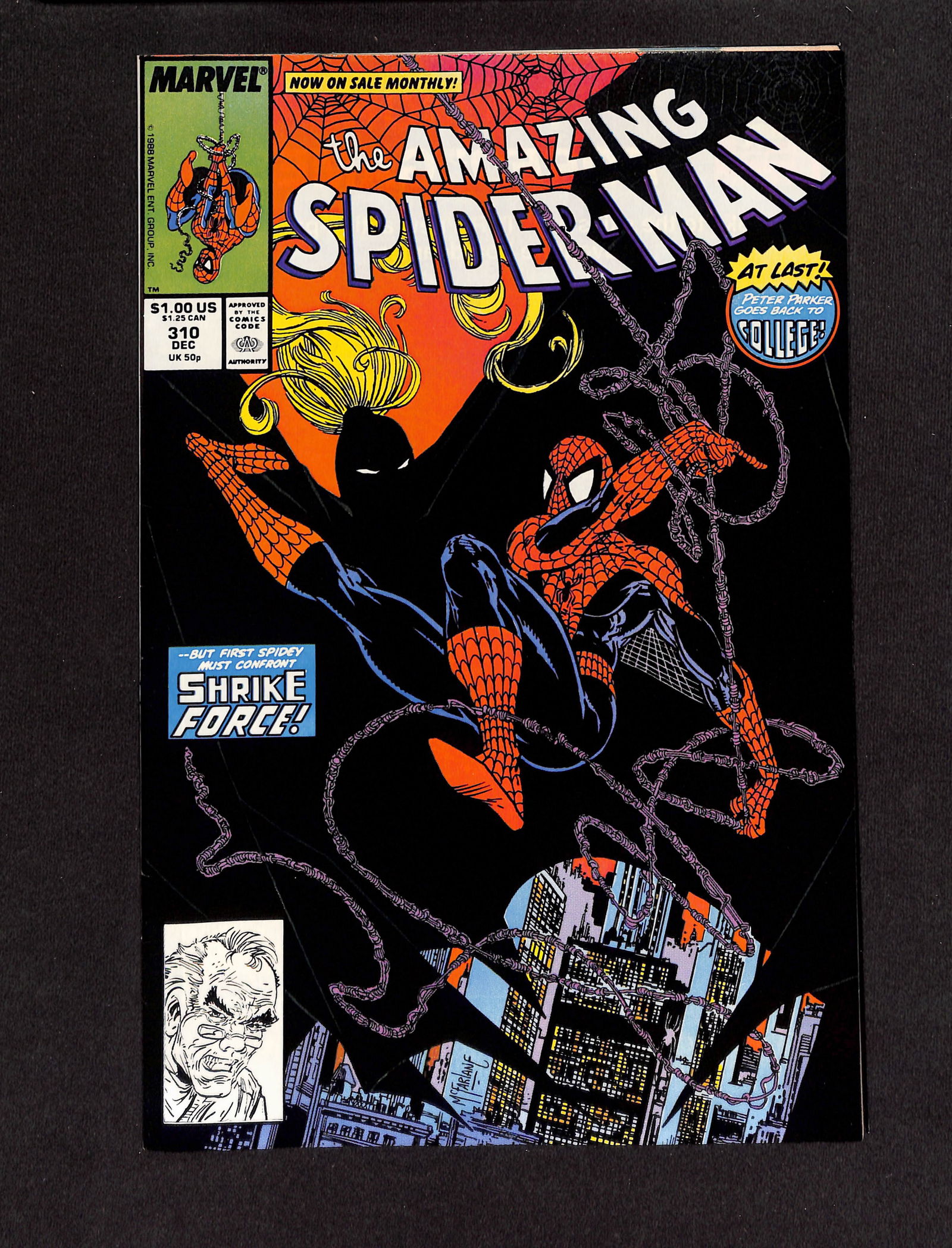 The Amazing Spider-Man #310 Marvel Comics 1988 comic book featuring Spider-Man battling Shrike Force: Please view photos for further description and condition considerations. Please know the scans may be darker or lighter than the actual item's true appearance. ACME Auctions combines shipping on multi