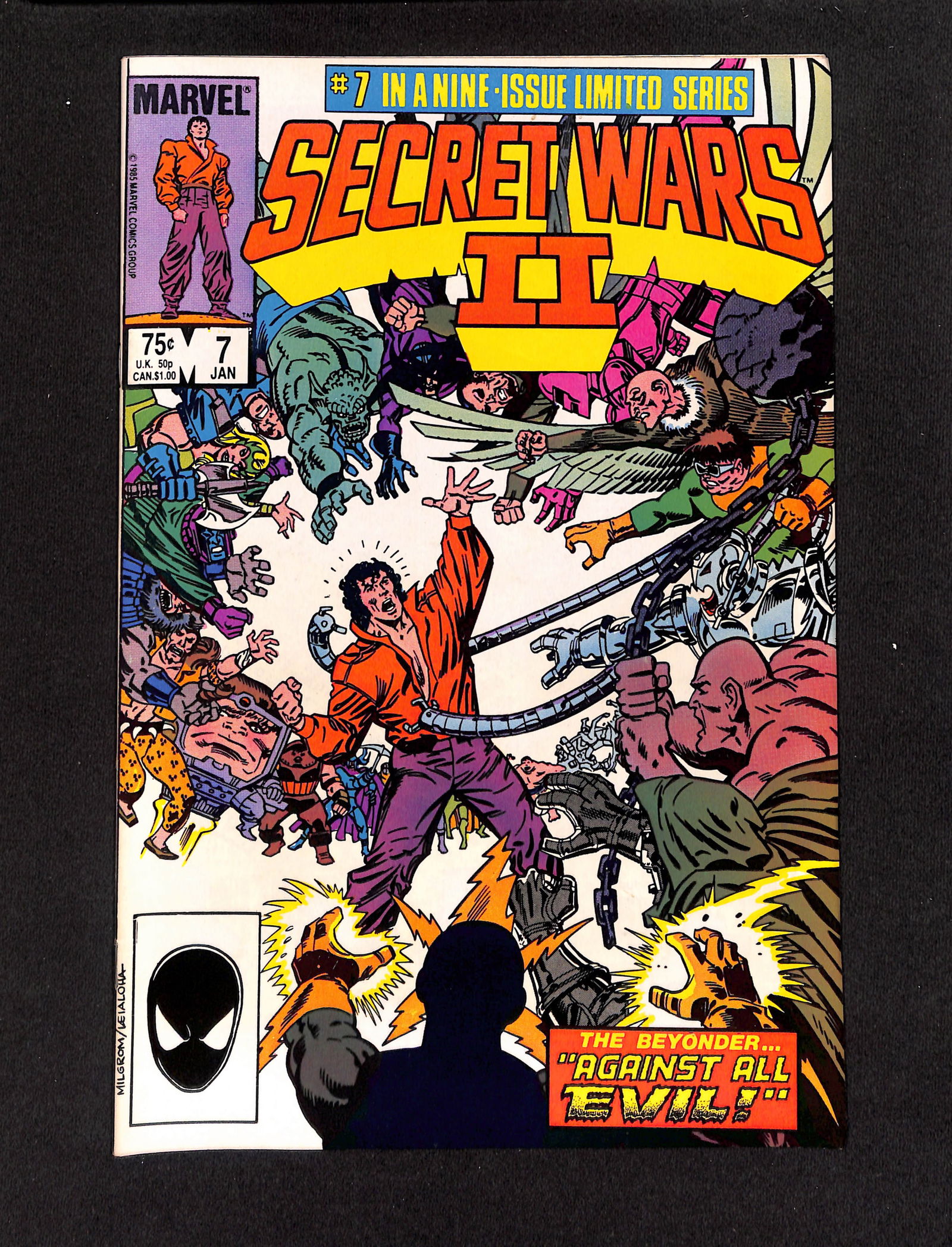 Secret Wars II #7 comic book from the nine-issue limited series published by Marvel Comics in 1985 (1 of 2)