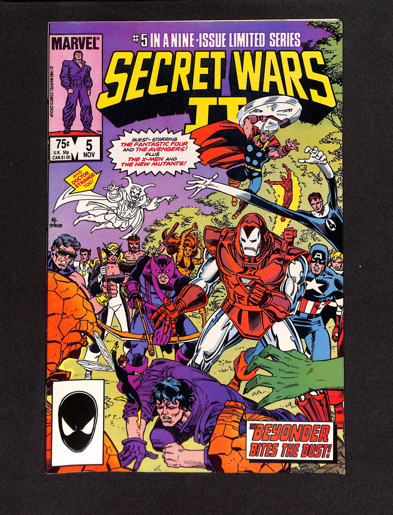 Secret Wars II #5 Marvel Comics 1985 comic book from the limited series with a massive hero battle (1 of 2)