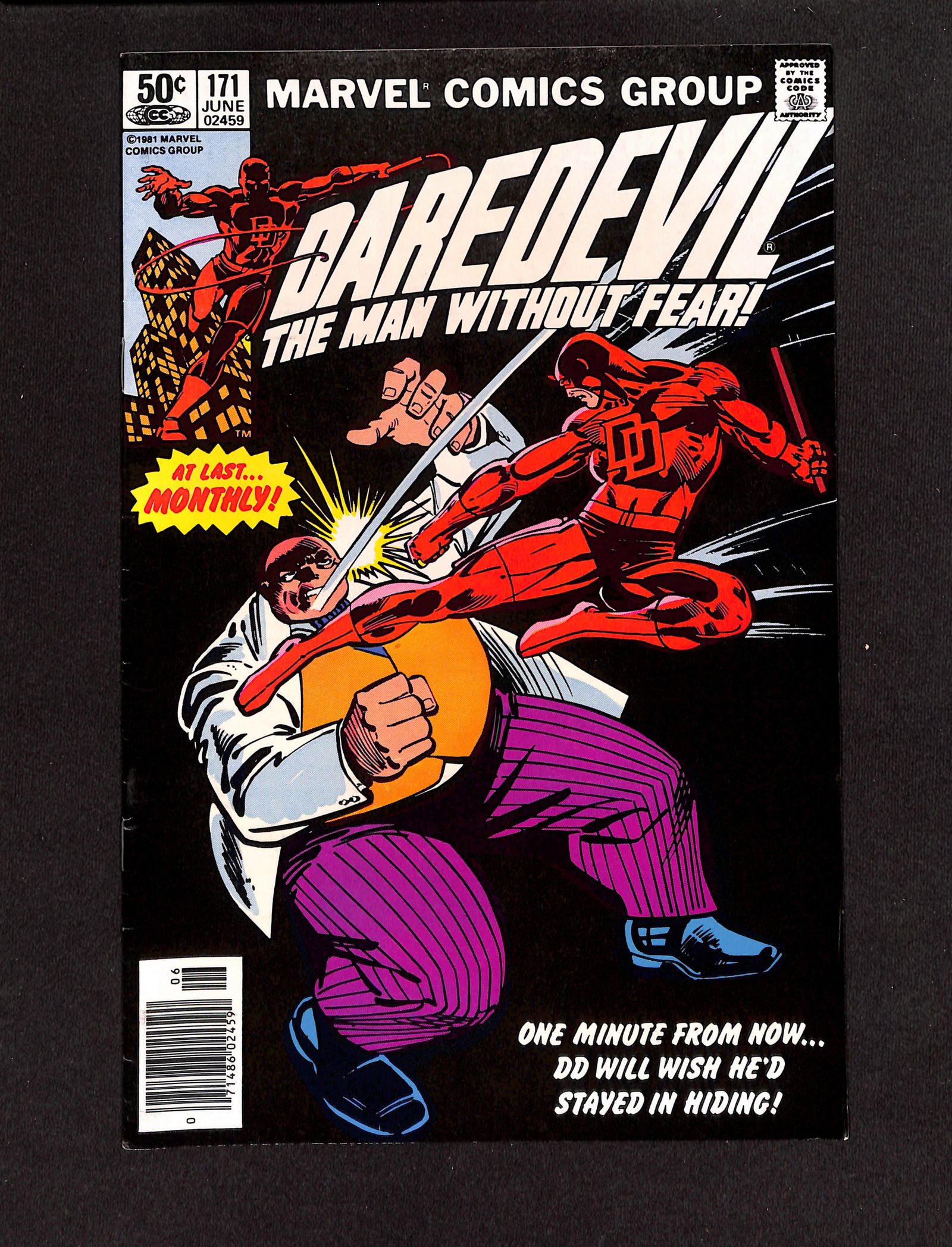 Daredevil The Man Without Fear #171 Marvel Comics 1981 comic book Frank Miller art Newstand Ed (1 of 2)