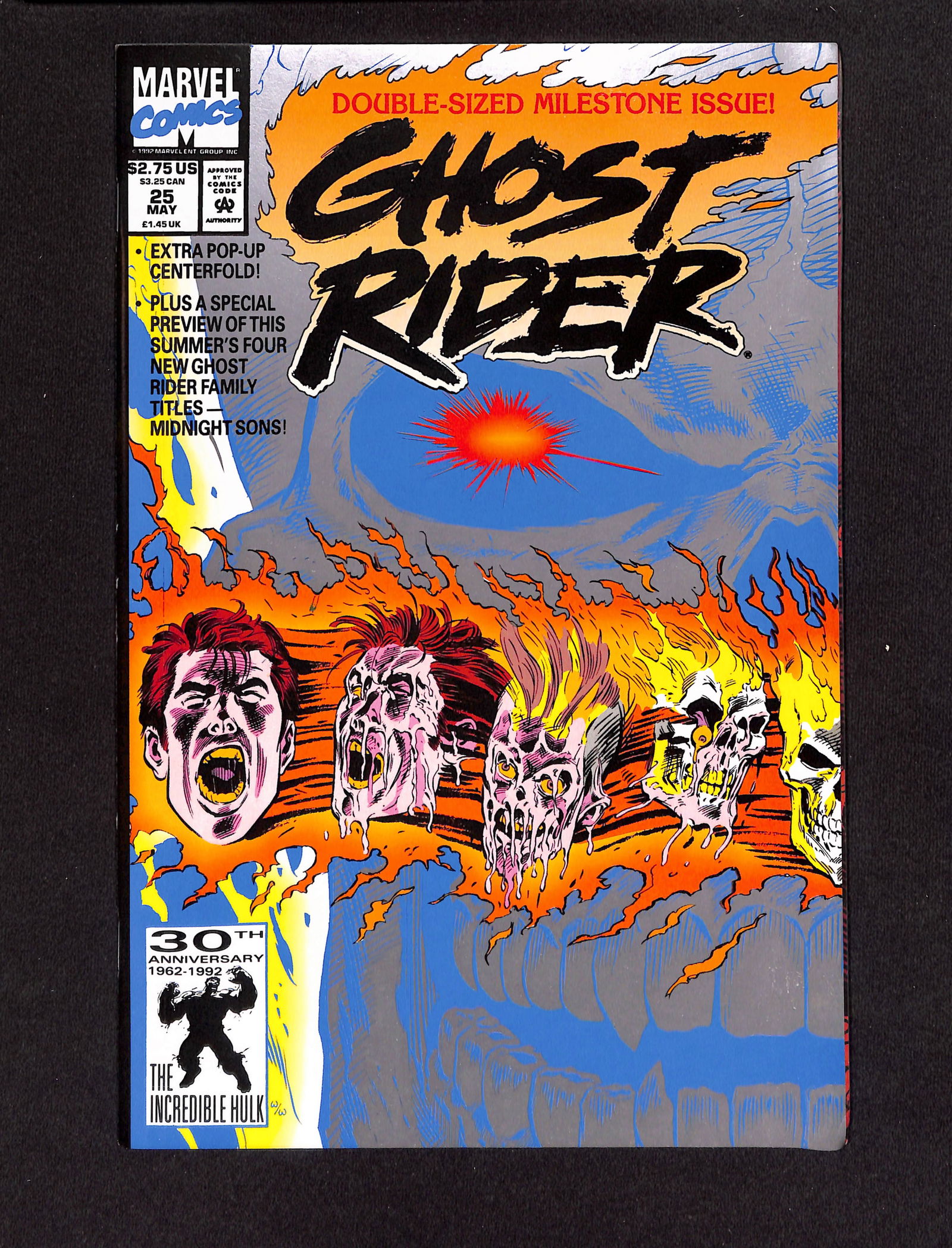 Ghost Rider #25 Marvel Comics 1992 Double-Sized Milestone Issue with a Pop-Up Centerfold comic book (1 of 2)
