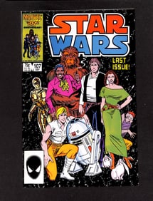 Star Wars #107 Marvel Comics 1986 comic book the final issue featuring the 25th anniversary logo