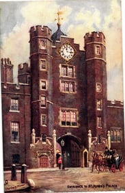 Raphael Tuck & Sons "Aquarette" postcard showing the Entrance to St. James's Palace, London c.1905