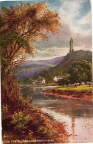 Raphael Tuck & Sons "Oilette" postcard showing the River Forth & Wallace Monument, Stirling,