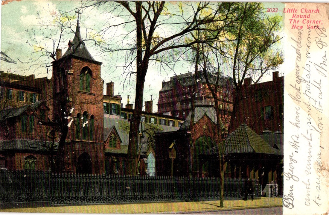 Postcard showing the exterior of the Little Church Round The Corner in New York City, New York,: Please view photos for further description and condition considerations. Please know the scans may be darker or lighter than the actual item's true appearance. ACME Auctions offers FREE DOMESTIC SHIPP