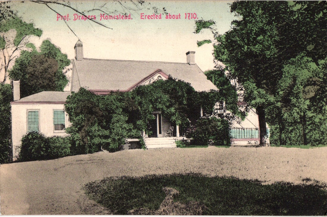 Postcard view of the ivy-covered Prof. Draper's Homestead in Hastings-on-Hudson, New York, c. 1910s: Please view photos for further description and condition considerations. Please know the scans may be darker or lighter than the actual item's true appearance. ACME Auctions offers FREE DOMESTIC SHIPP