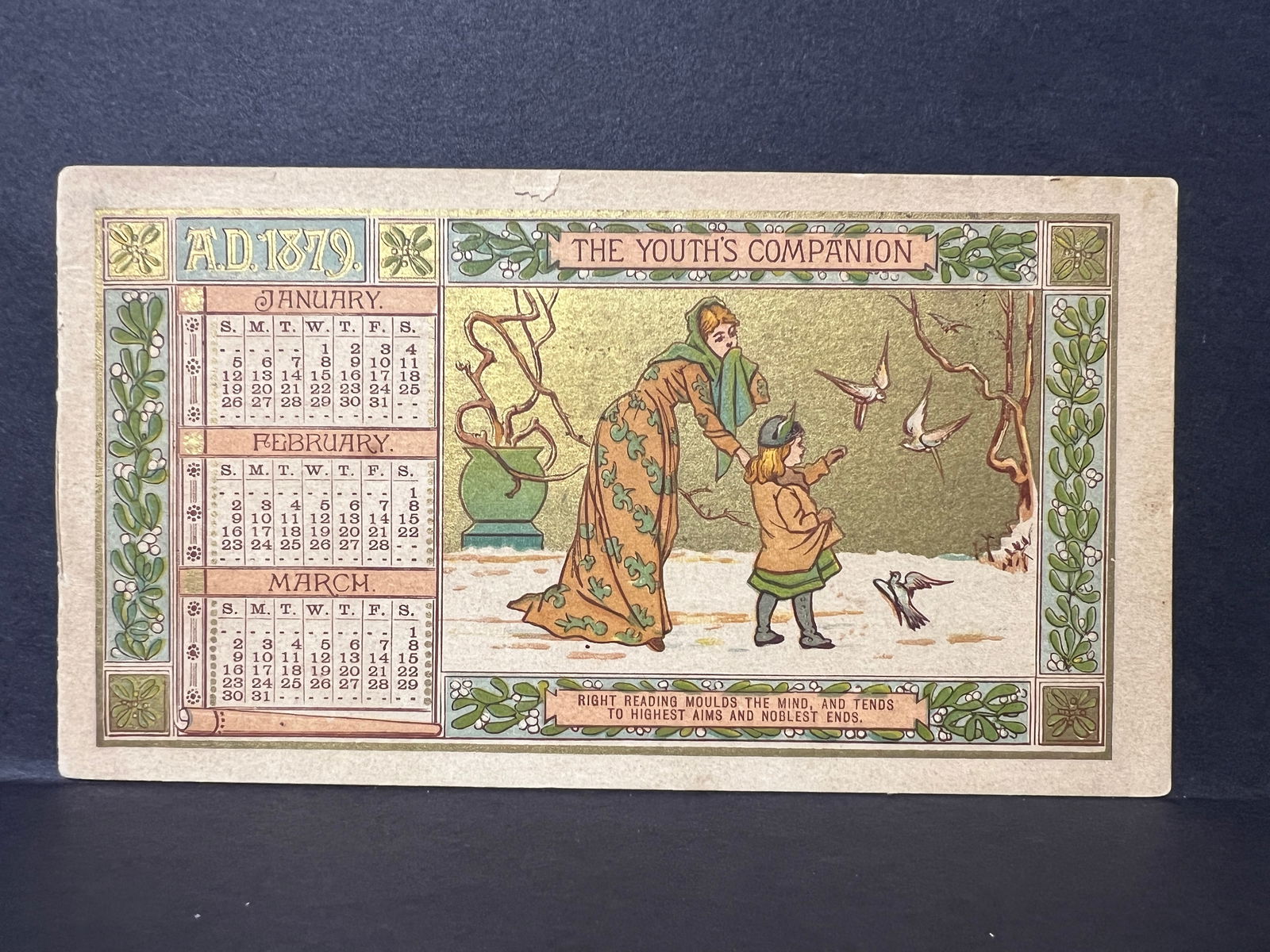 1923 Wrigley’s P.K. Chewing Sweet Advertising Card Calendar – Children Fishing Image - Complete (1 of 6)