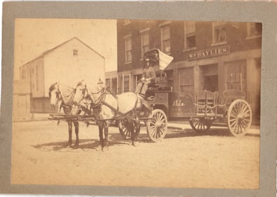 1890s Cabinet Photo – Horse Drawn Driscol, Church & Hall Grocery Wagon, New Bedford MA