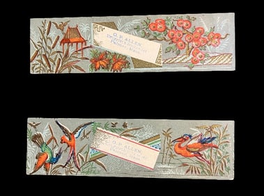 Pair of Antique Victorian Advertising Bookmarks – O.P. Allen, Painter & Decorator, Palmer, MA